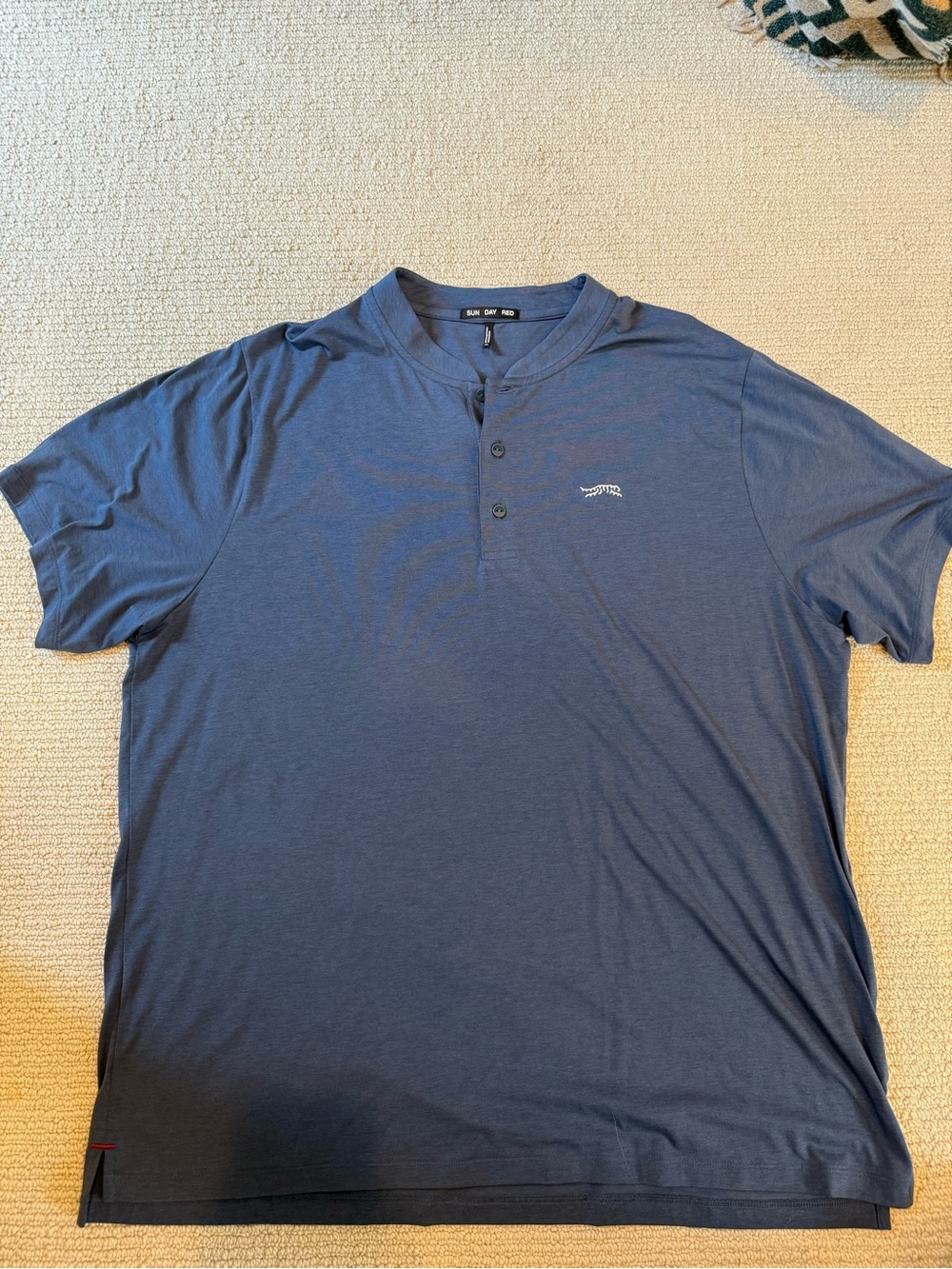 Sun Day Red - Men's Navy Short-Sleeve Mock Neck Henley Polo